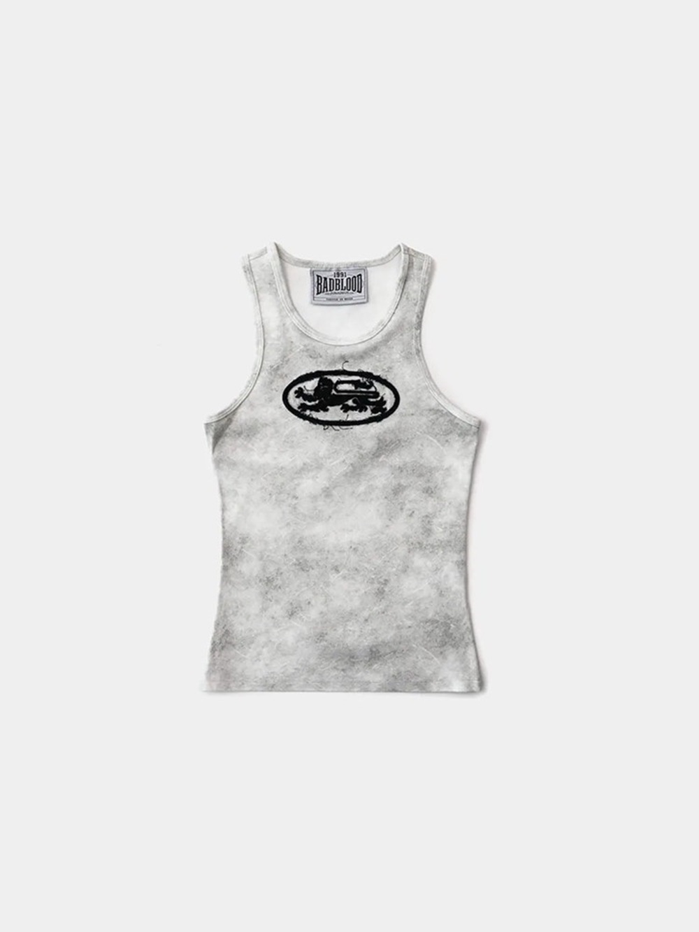 White Tie-Dye Logo Tank Top for Women